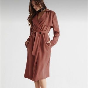 VETTA Duster/Light Trench Coat in Rust